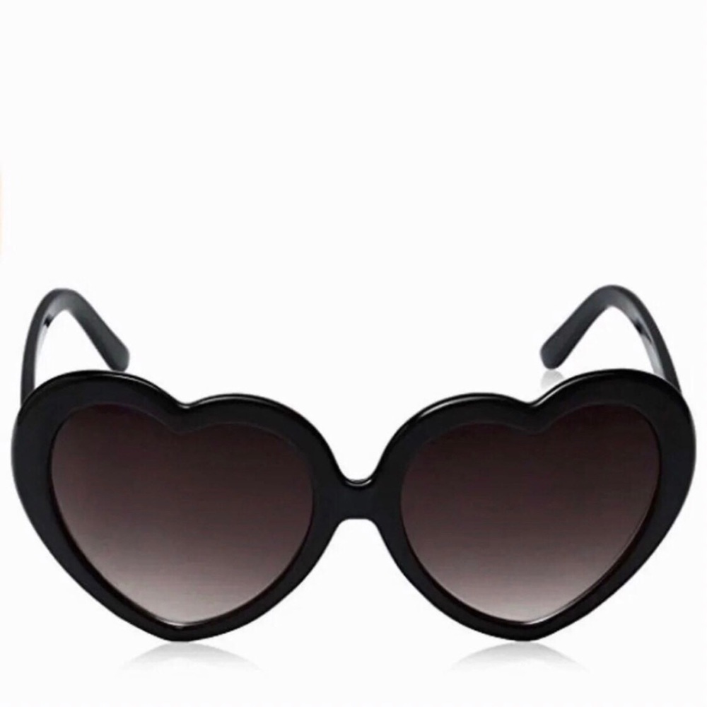 Heart Shaped Sunglasses -  Black Retro Lolita Sunnies